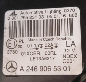MERCEDES B CLASS W246  SOL FAR 15-18 ORIJINAL CIKMA A2469065301