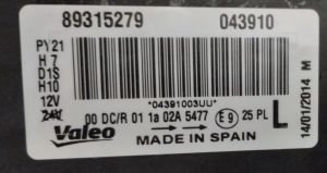 BMW 1 SERISI E87 XENON SOL FAR 04-08 ORIJINAL CIKMA 89315279 043910
