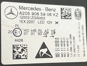 MERCEDES C CLASS W205 FULL LED SOL FAR 14-21 ORIJINAL CIKMA A2059065906