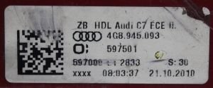 AUDI A7 C7 LED SAG IC STOP 10-14 ORIJINAL CIKMA 4G8945094