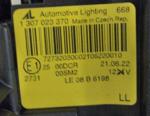 BMW 3 SERISI E92 E93 LCI LEDLI XENON SOL FAR 08-11 ORIJINAL CIKMA 1307023370