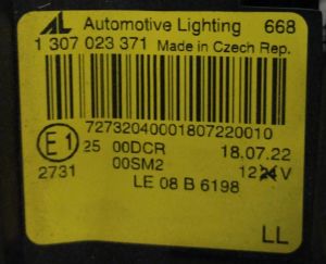 BMW 3 SERISI E92 E93 LCI LEDLI XENON SAG FAR 08-11 ORIJINAL CIKMA 1307023371