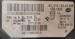 BMW 5 SERISI GT F07 SAG FAR 11-17 ORIJINAL CIKMA 7199608-13 1EL010130-22
