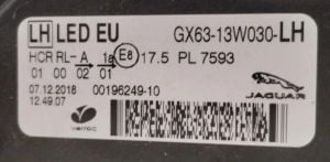 JAGUAR F-PACE XF X260 FULL LED SOL FAR 16-20 ORIJINAL CIKMA GX63-13W030-LH