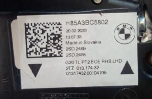 BMW 3 SERISI G20 G21 G28 G80 SAG IC STOP 18-20 ORIJINAL CIKMA 63217420454