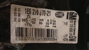 OPEL ASTRA H BLACKLINE SOL FAR 04-10 ORIJINAL CIKMA 1EG270370-21