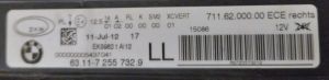 BMW 6 SERISI F12 F13 LED SAG FAR 10-18 ORIJINAL CIKMA 631172557329