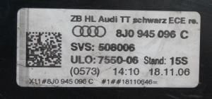 AUDI TT COUPE SAG STOP 10-14 ORIJINAL CIKMA 8J0945096E 8J0945096C