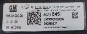 OPEL ASTRA K XENON ILUX LED SAG FAR 15-19 ORIJINAL CIKMA 39111150 39216451