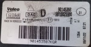 OPEL COMBO E IV SAG FAR 18-23 ORIJINAL CIKMA 9816825980