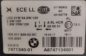 BMW 1 SERISI F20 F21 LCI FULL LED SAG FAR 15-19 ORIJINAL CIKMA A8747134001 1EX011929-02 7471340-01