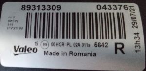 OPEL CORSA D SAG FAR 06-11 ORIJINAL SIFIR 89313309