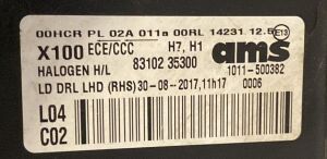 SSANGYONG TIVOLI XLV LED SAG FAR 15-19 ORIJINAL CIKMA 8310235300