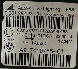 BMW 4 SERISI F32 F33 F36 XENON SOL FAR 14-18 ORIJINAL CIKMA LE11A6260 7410785-01