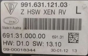 PORSCHE 991 911 XENON SOL FAR 11-18 ORIJINAL CIKMA 991163112103