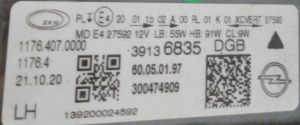OPEL INSIGNIA B XENON ILUX LED MAKYAJLI SOL FAR 22-24 ORIJINAL CIKMA 9136835