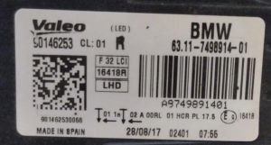 BMW 4 SERISI F32 F33 F36 LCI ADAPTIVE FULL LED SAG FAR 14-18 ORIJINAL CIKMA 6311749891401