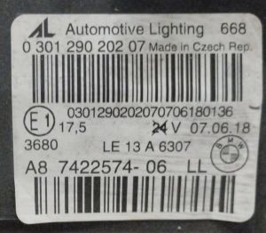 BMW 2 SERISI F45 F46 ACTIVE TOURER SAG FAR 14-21 ORIJINAL CIKMA 7422574-06 LE13A6307