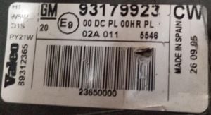 OPEL VECTRA C XENON SAG FAR 02-08 ORIJINAL CIKMA 93179923