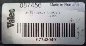 OPEL VECTRA B SAG FAR 95-03 ORIJINAL SIFIR 087456