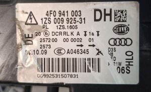 AUDI A6 C6 AFS CIFT BEYINLI XENON LED SOL FAR 08-11 ORIJINAL CIKMA 4F0941003 1ZS009925-31