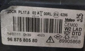 PEUGEOT 508 XENON LED SAG FAR 10-18 ORIJINAL CIKMA 9687580580