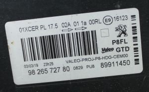 PEUGEOT 5008 3008 II FULL LED SOL FAR 16-20 ORIJINAL CIKMA 89911450