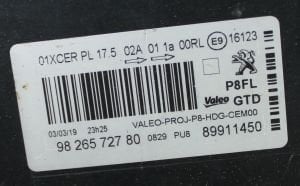 PEUGEOT 5008 3008 II FULL LED SOL FAR 16-20 ORIJINAL CIKMA 89911450